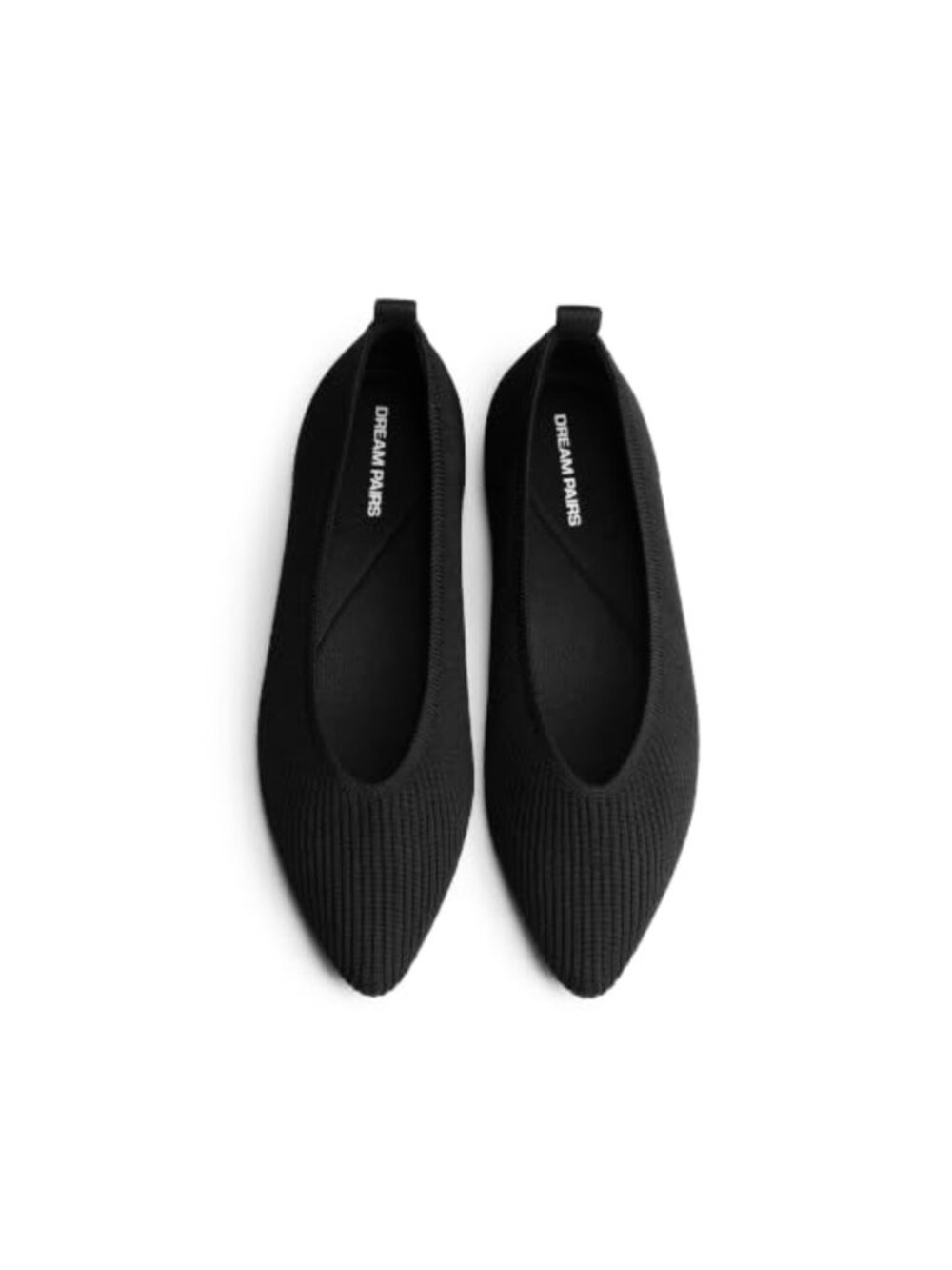 Pointed Toe Knit Ballet Flats Cushioned Flexible Machine Washable